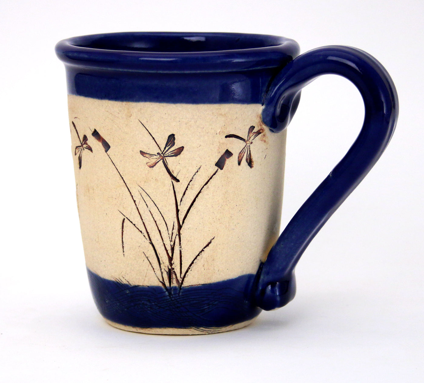 Dragonfly Etched - Cobalt Blue - Mug