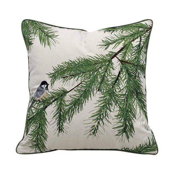 Rightside Design - Chickadee & Pine Indoor/Outdoor Throw Pillow