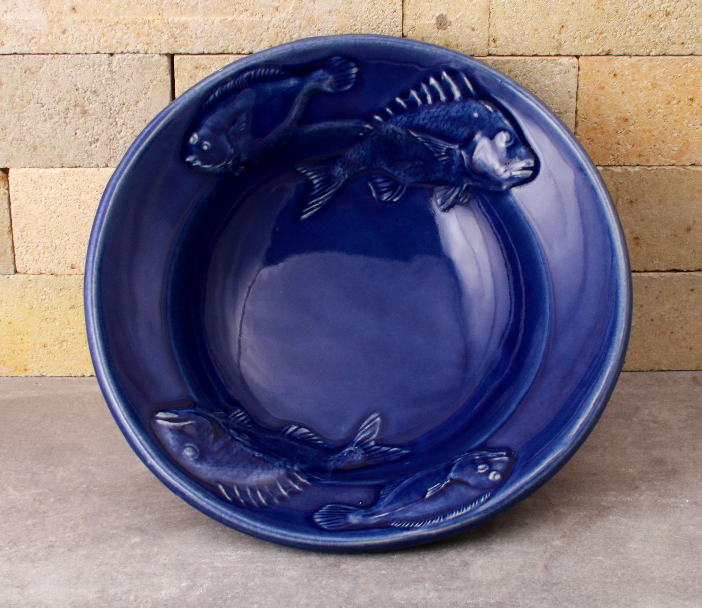Fluke and Scup Relief Bowl - Cobalt Blue