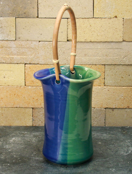 Wine Caddy - Sea Green and Cobalt