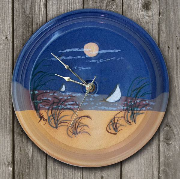 CLOCK - Monomoy Pattern - Cobalt Blue