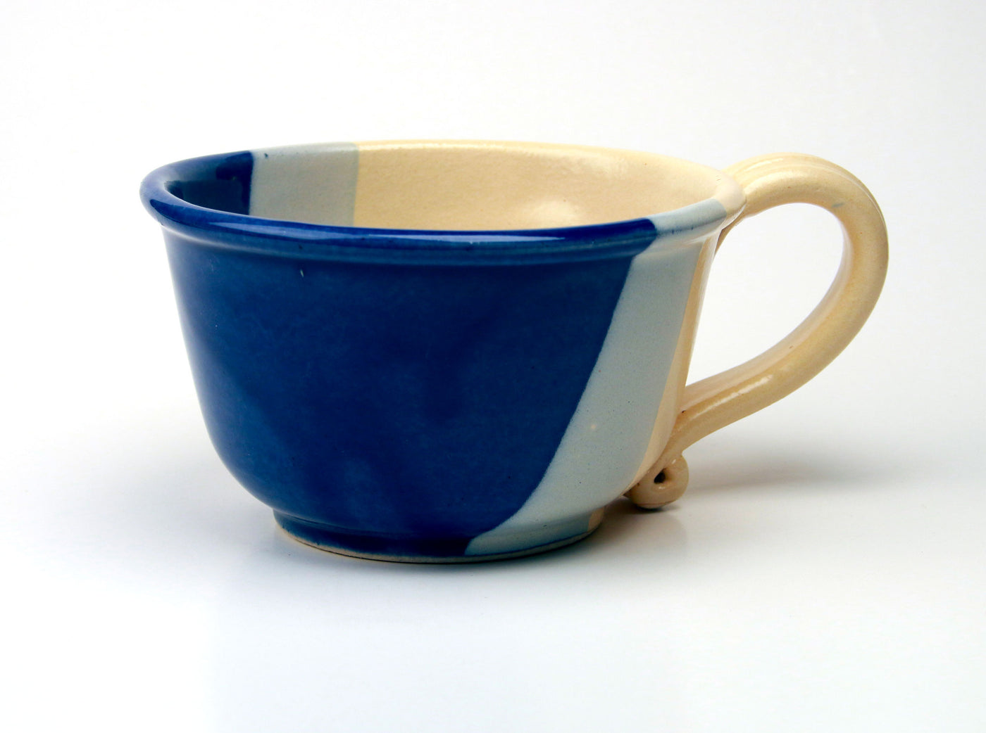 Chowder Mug - Duotone Glaze - Cobalt and Yellow