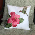 Rightside Design - Hummingbird & Hibiscus Indoor/Outdoor Throw Pillow