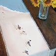 Rightside Design Table Runner - Seagulls and Beach Waves Embroidered