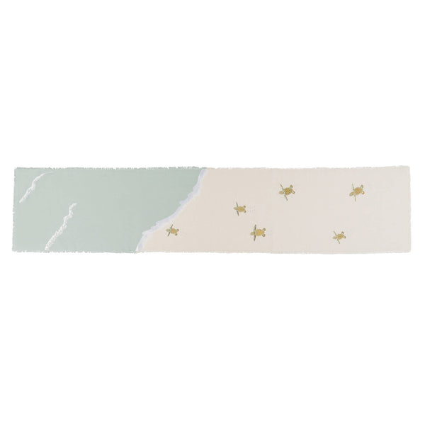 Rightside Design Table Runner - Embroidered Baby Sea Turtle Migration