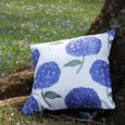 Rightside Design - Blue Hydrangea Floral Indoor/Outdoor Throw Pillow