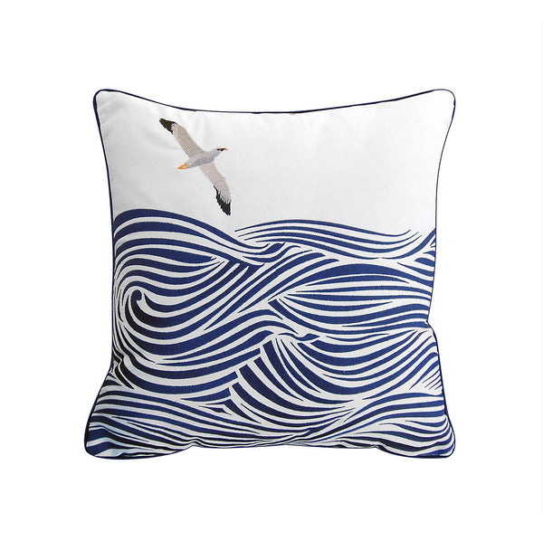 Rightside Design - Albatross and Waves Indoor/Outdoor Throw Pillow