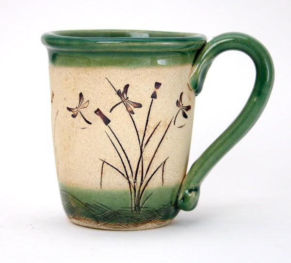 Dragonfly Etched - Sea Green - Mug