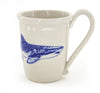Handmade stoneware shark coffee mug with original artwork of a Tiger Shark in profile