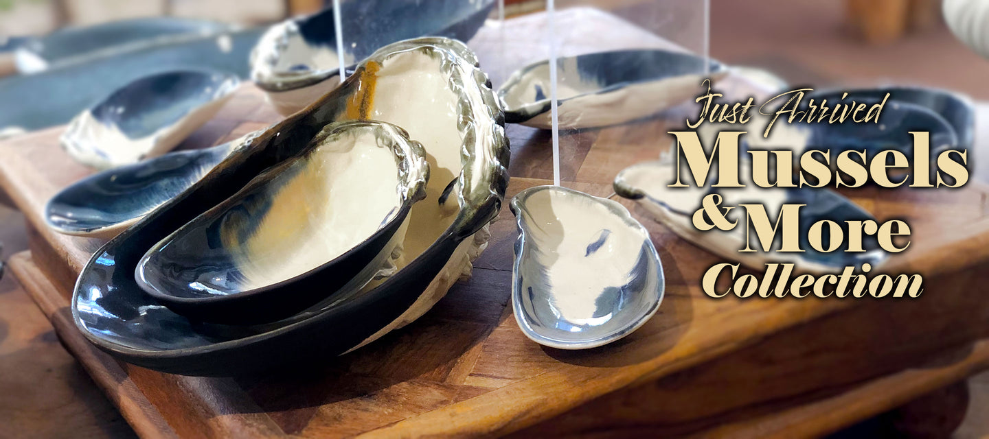 The Mussels and More pottery collection, new to Chatham Pottery