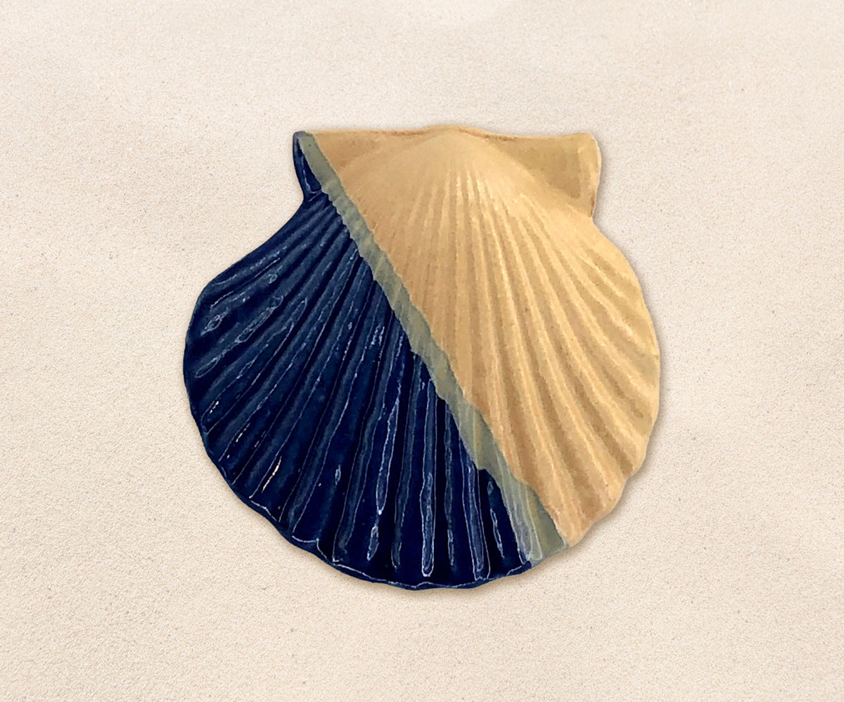 Shell Paperweight - Cobalt Blue and Yellow – Chatham Pottery