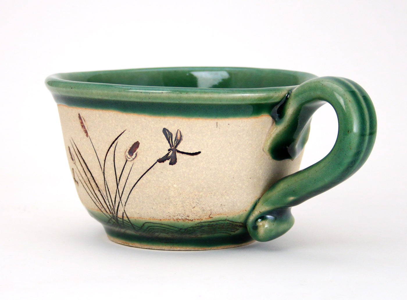 Dragonfly Etched - Chowder Mug - Sea Green