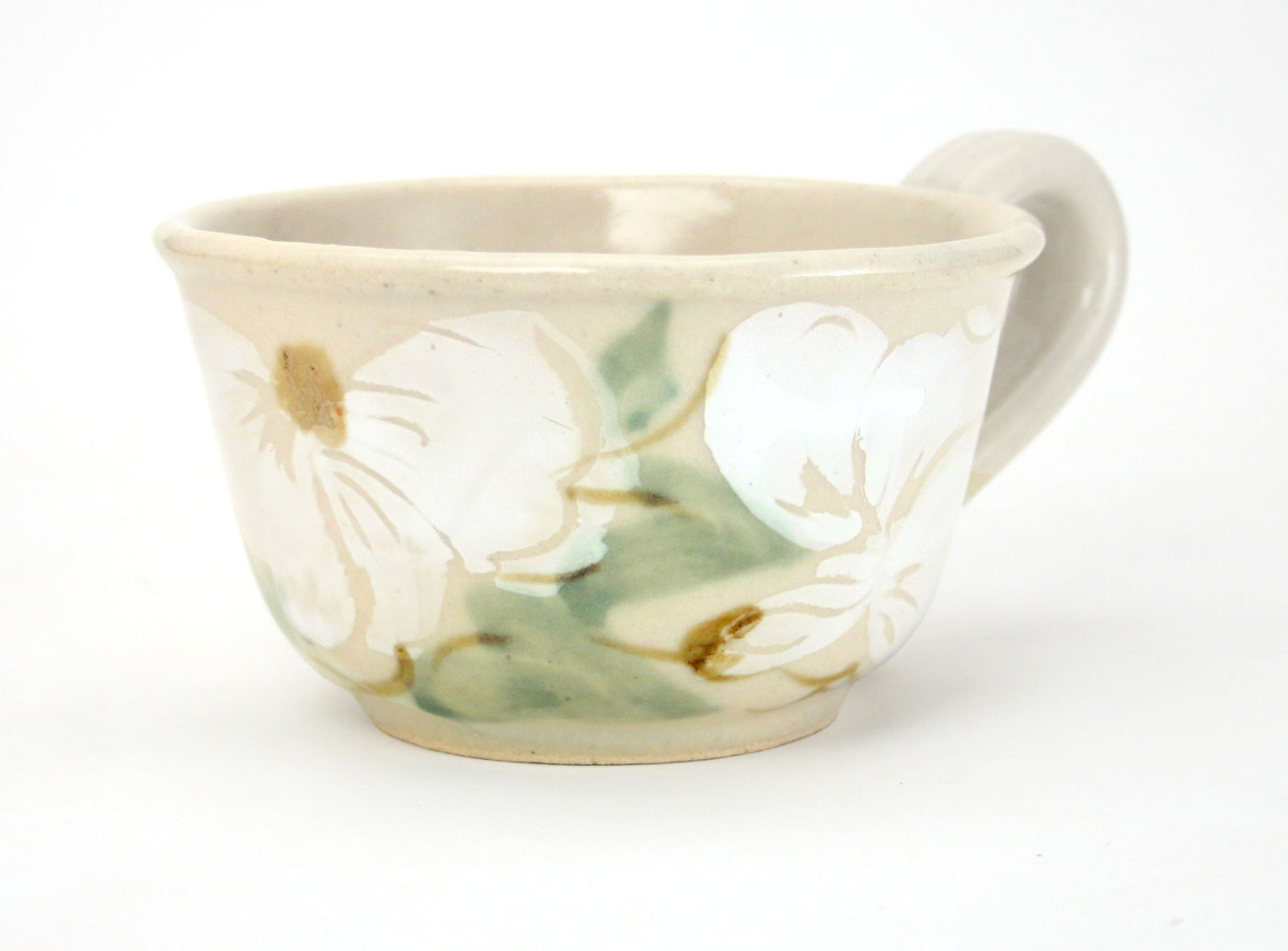 Handpainted Pattern - White Floral - Chowder Mug