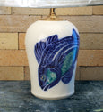 Chatham Pottery Hand Painted Fish Medium Lamp