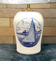 Chatham Pottery Catboat In-Glaze Decal Medium Lamp