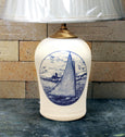 Chatham Pottery Catboat In-Glaze Decal Small Lamp