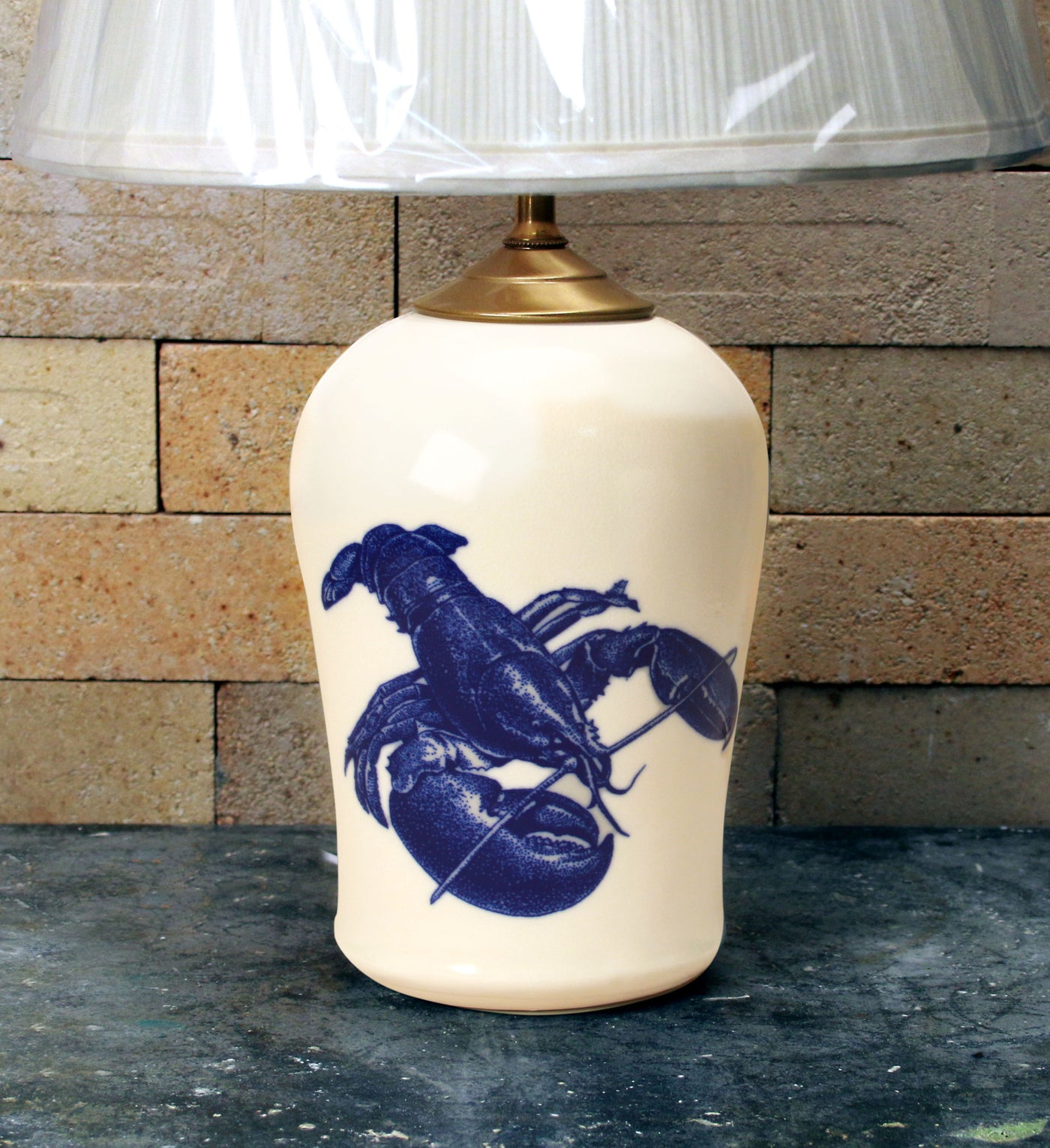 Chatham Pottery Lobster In-Glaze Decal Small Lamp