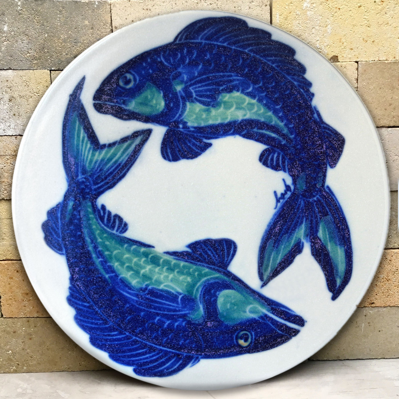 Pizza Stone - Hand Painted Fish