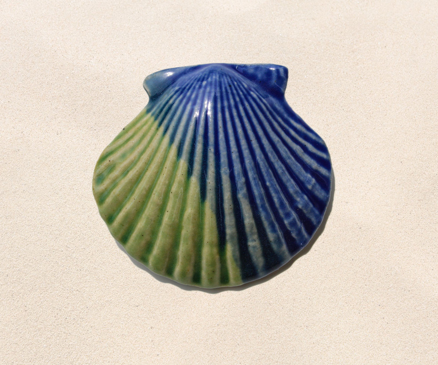 Shell Paperweight - Sea Green and Cobalt