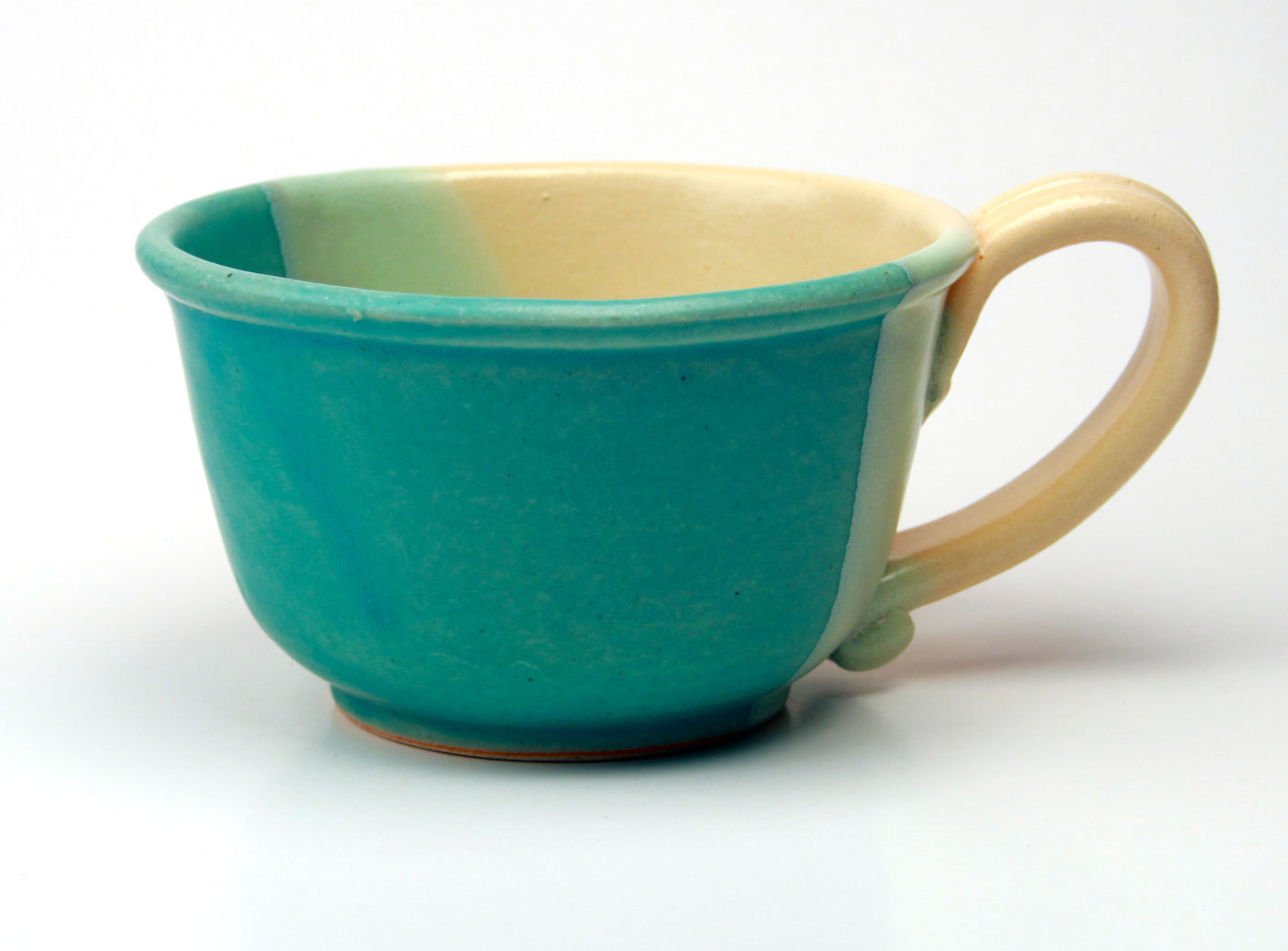Chowder Mug - Duotone Glaze - Caribbean Blue and Yellow