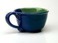 Chowder Mug - Duotone Glaze - Sea Green and Cobalt