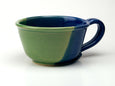 Chowder Mug - Duotone Glaze - Sea Green and Cobalt